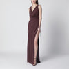 The Andamane Aubergine silk-blend long dress