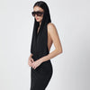 THE ANDAMANE Black Annie hooded midi dress