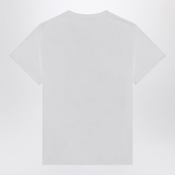 GANNI White T-shirt with leopard print