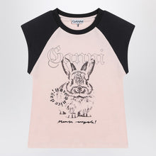  GANNI Pink T-shirt with logo print