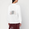 GANNI White sweater with logo print