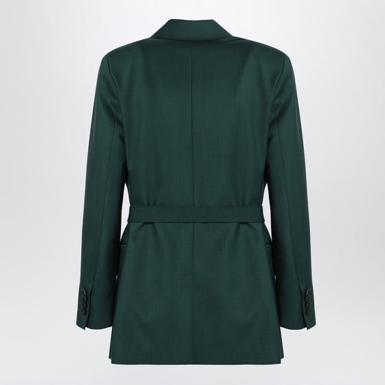 Max Mara Green wool canvas jacket with belt