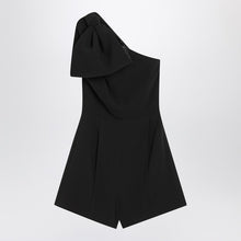  Max Mara Pianoforte One-shoulder short jumpsuit in black cady