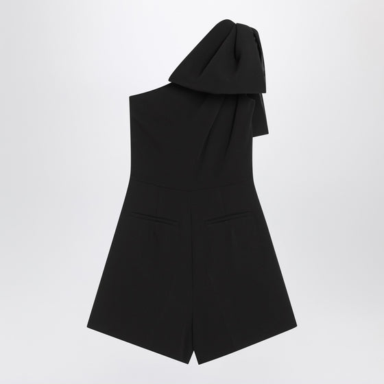 Max Mara Pianoforte One-shoulder short jumpsuit in black cady