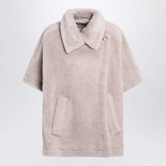 Max Mara Beige alpaca and wool teddy cape