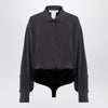 Max Mara Anthracite grey silk body shirt