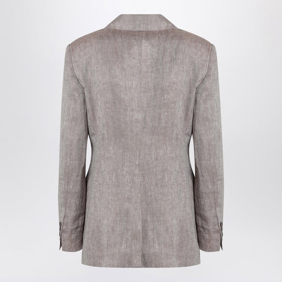 Max Mara Studio Beige single-breasted linen jacket