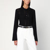 Loulou Studio Black polo shirt in wool and cashmere blend
