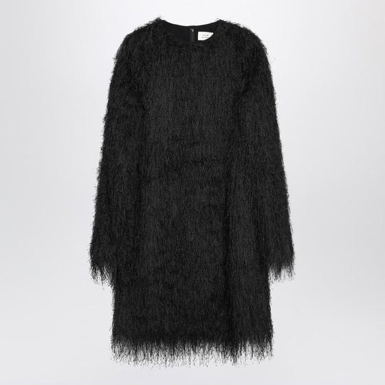 Loulou Studio Black Tina fringed dress