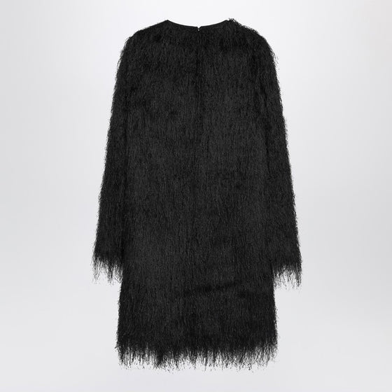 Loulou Studio Black Tina fringed dress