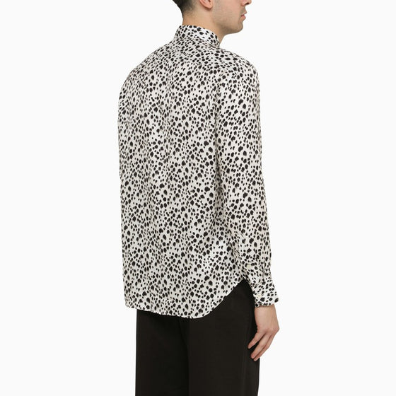 PT Torino White viscose striped shirt