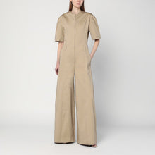  TheLatest Sand coloured palazzo jumpsuit in cotton