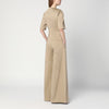 TheLatest Sand coloured palazzo jumpsuit in cotton