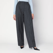  TheLatest Wide grey wool-blend trousers