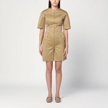  TheLatest Camel-coloured short jumpsuit in cotton
