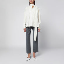  TheLatest Butter-colored shirt with scarf detail