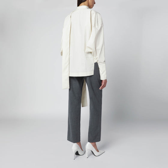 TheLatest Butter-colored shirt with scarf detail