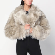  TheLatest Short ice-white faux fur coat