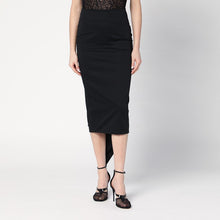  TheLatest Black cotton midi skirt