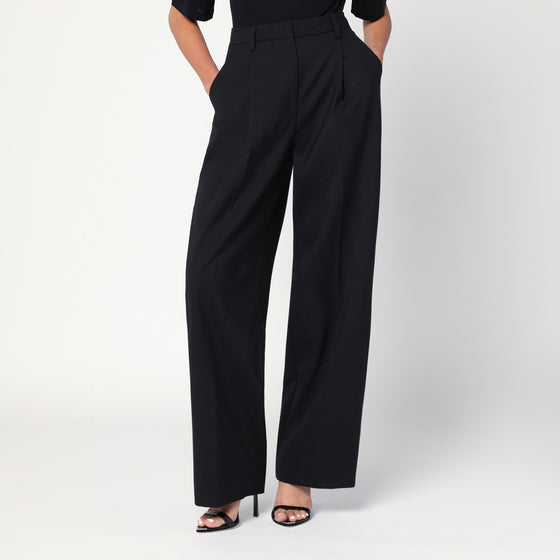 TheLatest Wide-leg black wool blend trousers