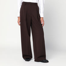  TheLatest Wide-leg brown wool blend trousers