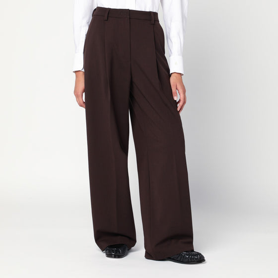 TheLatest Wide-leg brown wool blend trousers