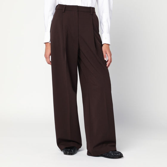 TheLatest Wide-leg brown wool blend trousers