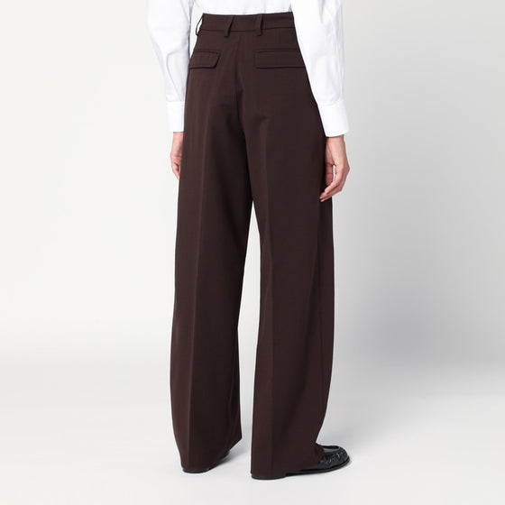 TheLatest Wide-leg brown wool blend trousers