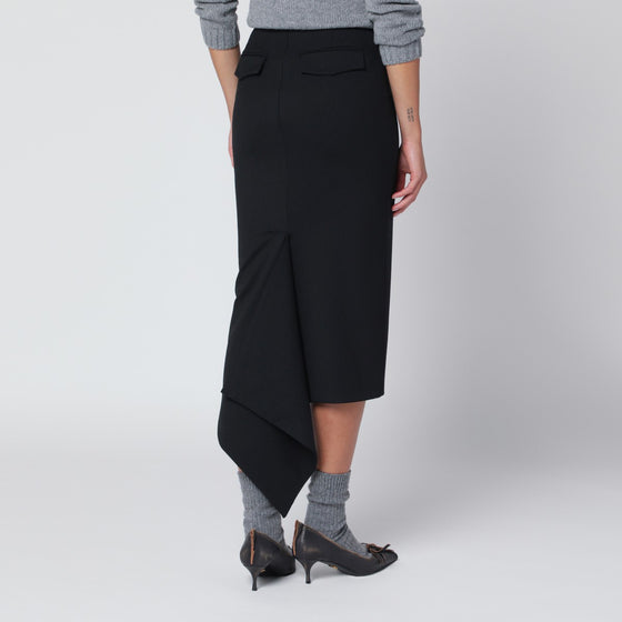 TheLatest Black cotton midi skirt