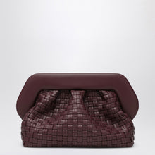  THEMOIRè Plum-coloured woven Bios clutch bag