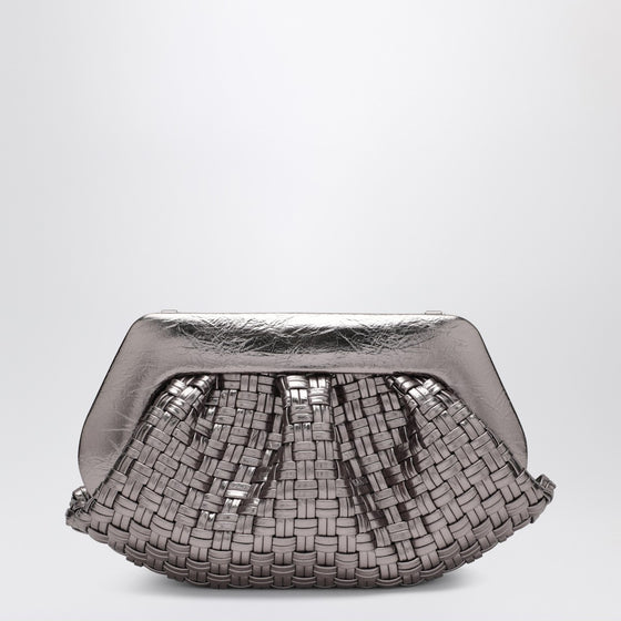 THEMOIRè Woven silver clutch