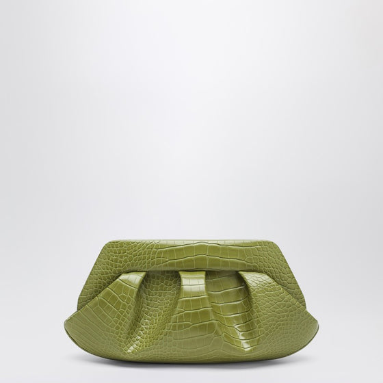 THEMOIRè Emera clutch kiwi crocodile effect