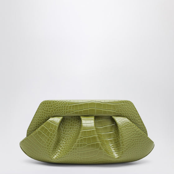 THEMOIRè Emera clutch kiwi crocodile effect