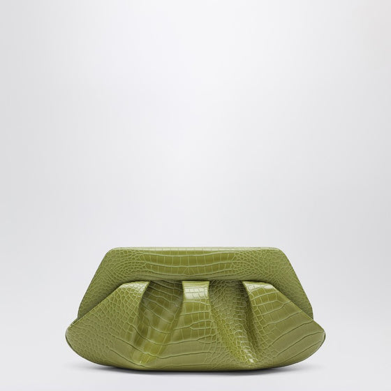THEMOIRè Emera clutch kiwi crocodile effect