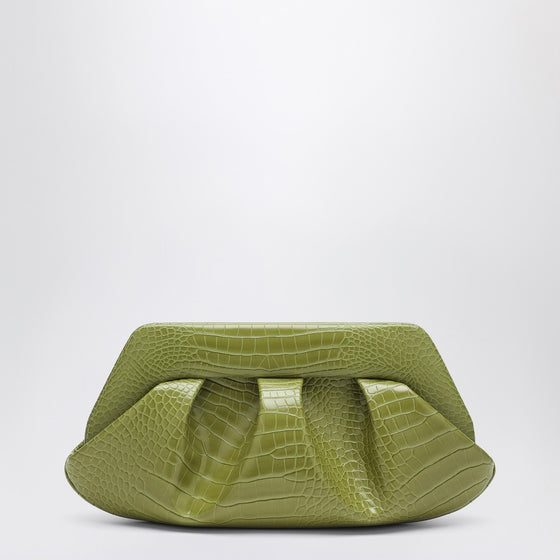 THEMOIRè Emera clutch kiwi crocodile effect