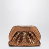 THEMOIRè Micro woven bronze laminate clutch Tia