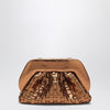 THEMOIRè Micro woven bronze laminate clutch Tia
