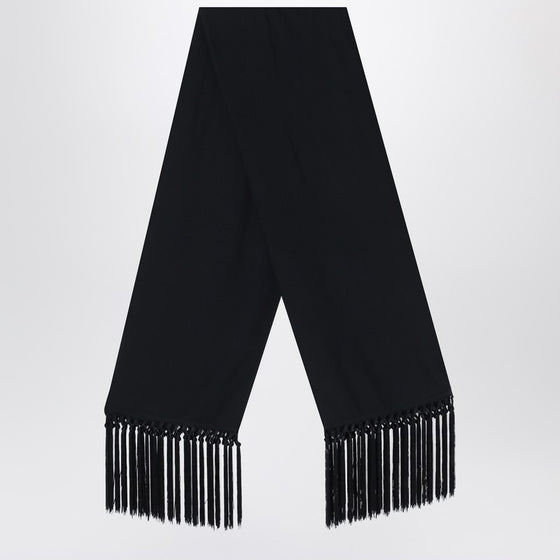 Taller Marmo Black scarf with fringes