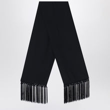  Taller Marmo Black scarf with fringes