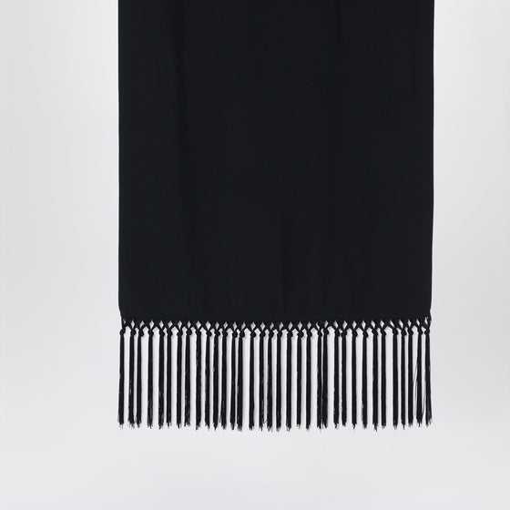 Taller Marmo Black scarf with fringes