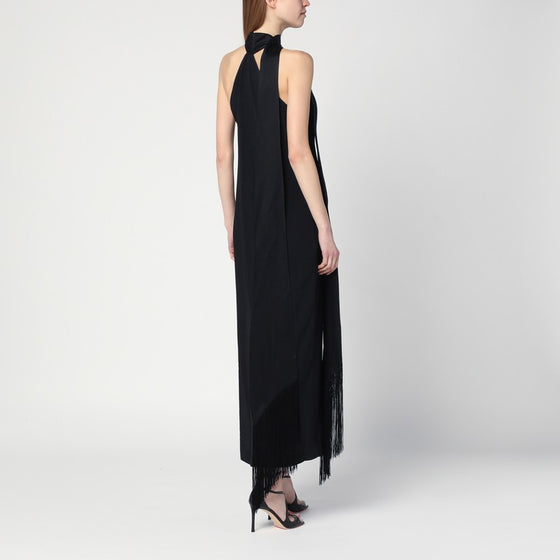 Taller Marmo Black dress in crêpe cady with scarf