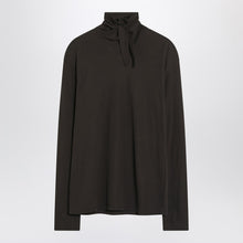  LEMAIRE Brown turtleneck with integrated scarf
