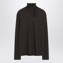  LEMAIRE Brown turtleneck with integrated scarf