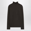 LEMAIRE Brown turtleneck with integrated scarf