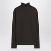LEMAIRE Brown turtleneck with integrated scarf