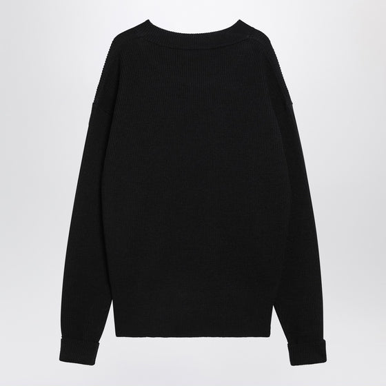 LEMAIRE Black ribbed wool sweater
