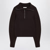 LEMAIRE Eggplant zip-up sweater