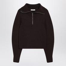  LEMAIRE Eggplant zip-up sweater
