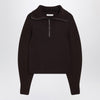 LEMAIRE Eggplant zip-up sweater