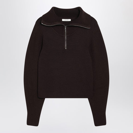 LEMAIRE Eggplant zip-up sweater